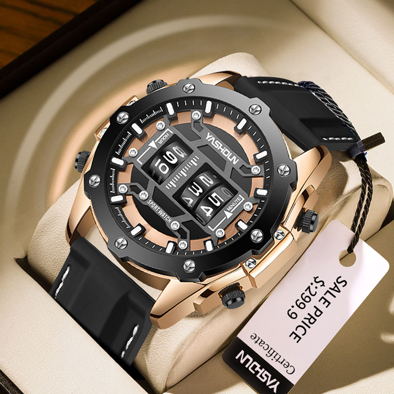 Leather Watch Band Men - Jam Tangan Kreatif Jam Tangan Kuarsa