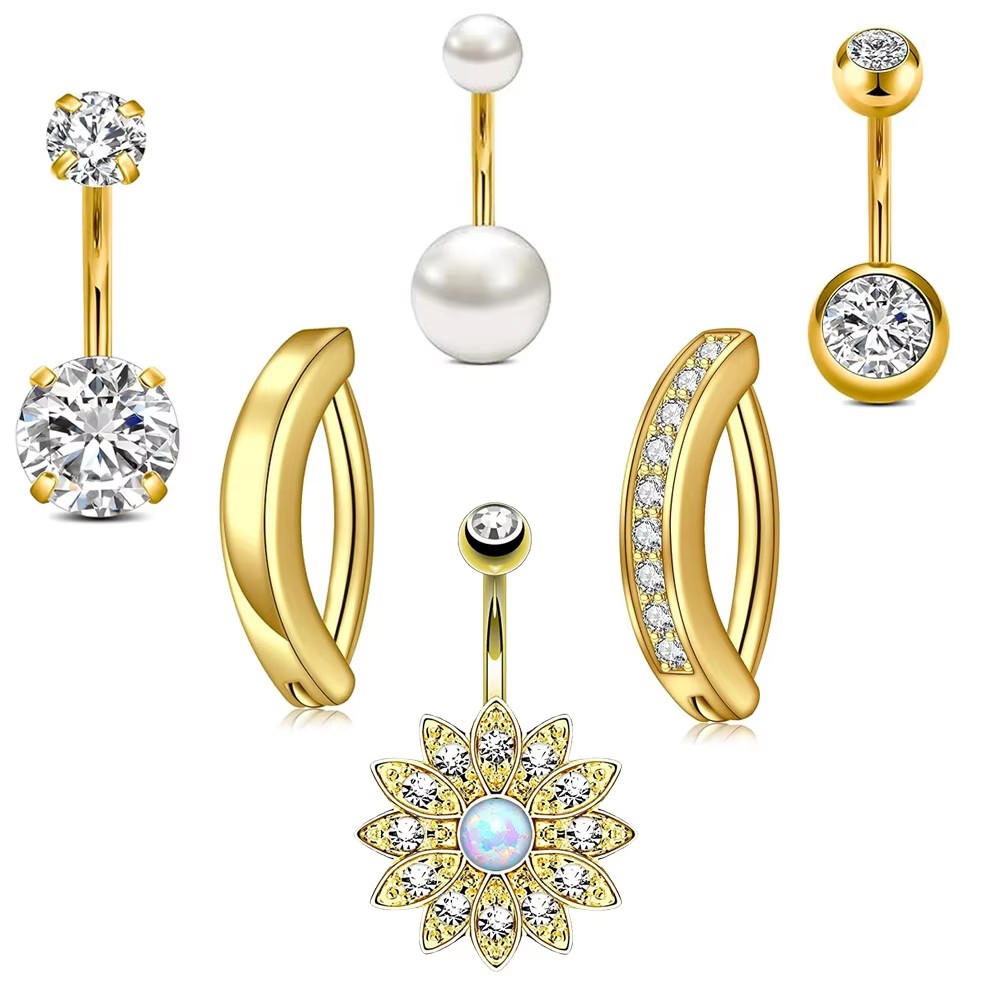 Curved Spring Bar - 6pcs/lot Set Cincin Pusar Palsu Mutiara