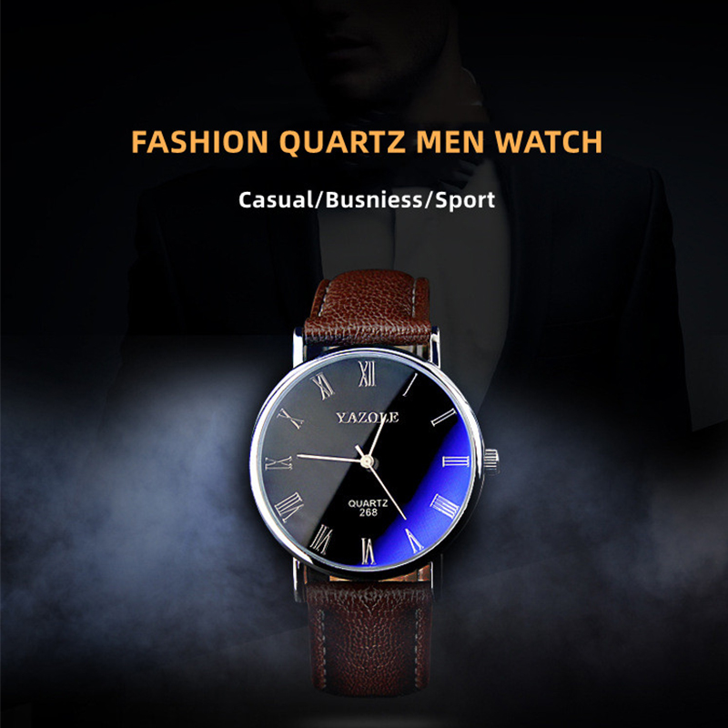 YAZOLE Jam Tangan Kuarsa Minim - Leather Watch Band Men ulasan dan harga