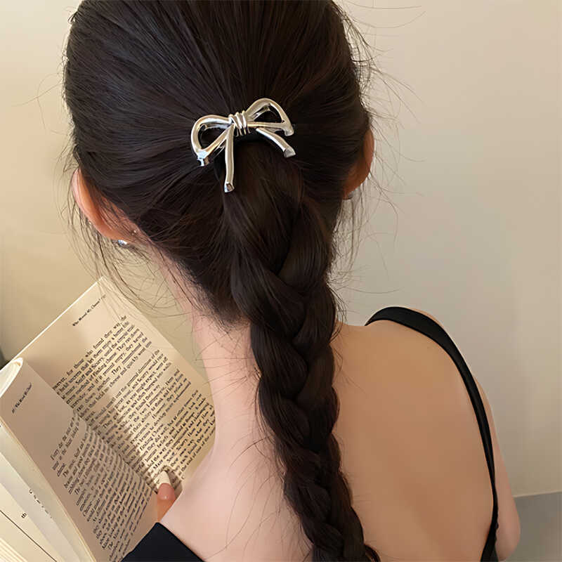 Tali rambut busur logam indah  - Silicone Band Women ulasan dan harga