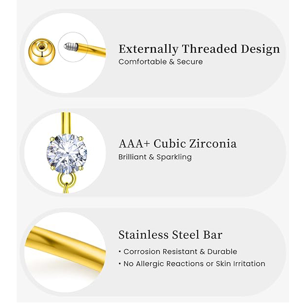 6pcs/lot Set Cincin Pusar Pals - Curved Spring Bar ulasan dan harga