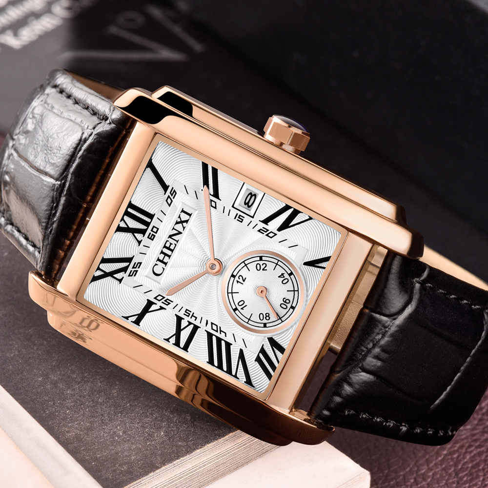 CHENXI jam tangan pria tali ku - Leather Watch Band Men ulasan dan harga