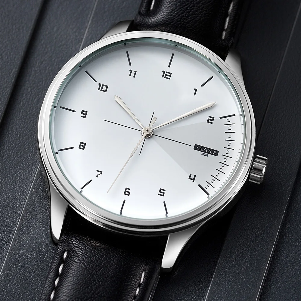 Jam Tangan Quartz YAZOLE Merk  - Leather Watch Band Men ulasan dan harga