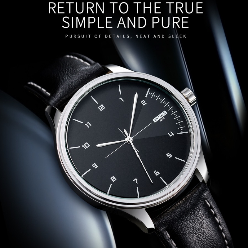 Jam Tangan Quartz YAZOLE Merk  - Leather Watch Band Men ulasan dan harga